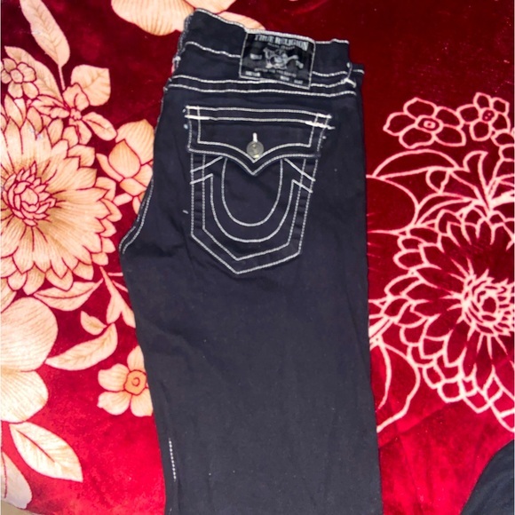 True religions black with white stiching size 36 skinny